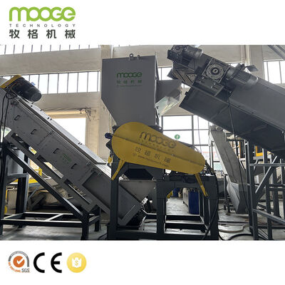 Ηλεκτρονική γραμμή πλύσης για τη συντριβή στερεών μπουκαλιών HDPE για υψηλής ποιότητας νιφάδες με τριβή και θερμό πλύσιμο